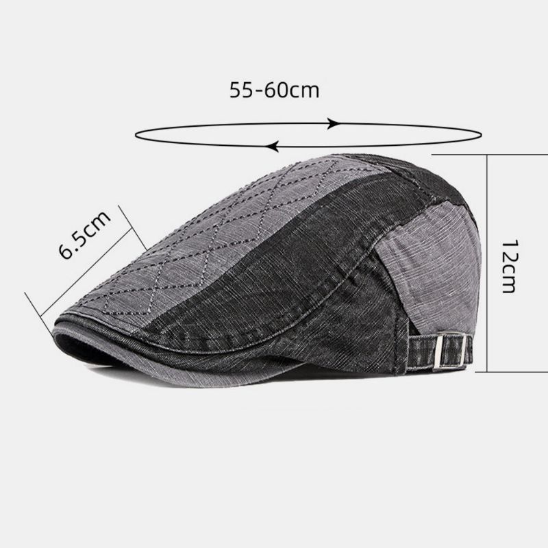 Hombres Algodón Patchwork Color Estilo Británico Exterior Casual Todo-fósforo Parasol Adelante Sombrero Boina Sombrero