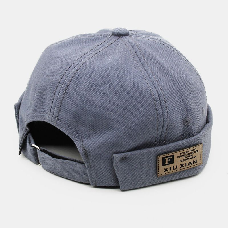 Hombres Algodón Patrón De Letras Patchwork Hip-hop Ajustable Retro Casual Gorra De Propietario Gorro Sin Ala Gorro De Calavera