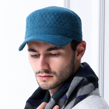 Hombres Algodón Patrón En Relieve Visera Solar Informal Sombrero Para El Sol Sombrero Plano Sombrero Militar Gorra Con Visera