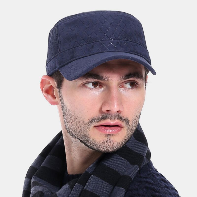 Hombres Algodón Patrón En Relieve Visera Solar Informal Sombrero Para El Sol Sombrero Plano Sombrero Militar Gorra Con Visera