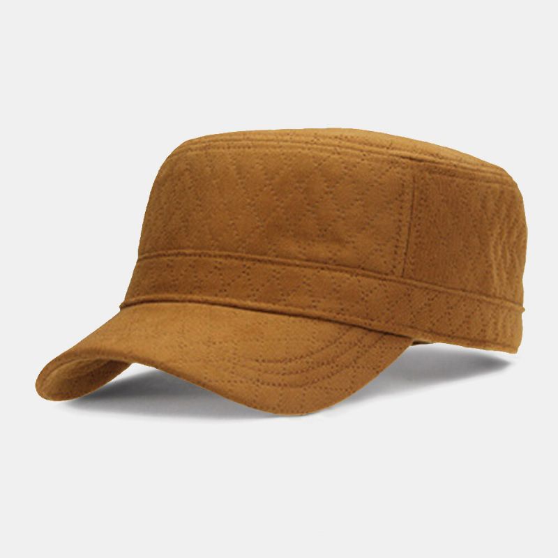 Hombres Algodón Patrón En Relieve Visera Solar Informal Sombrero Para El Sol Sombrero Plano Sombrero Militar Gorra Con Visera