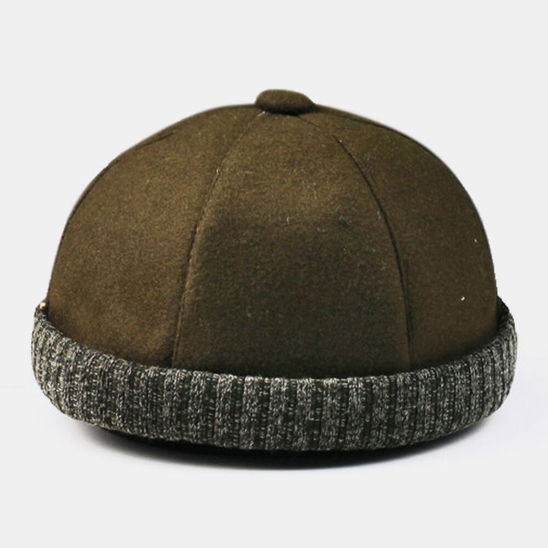 Hombres Algodón Poliéster Color Sólido Prensado Casual Sombrilla Ajustable Gorro Transpirable Gorro De Propietario Gorra De Calavera