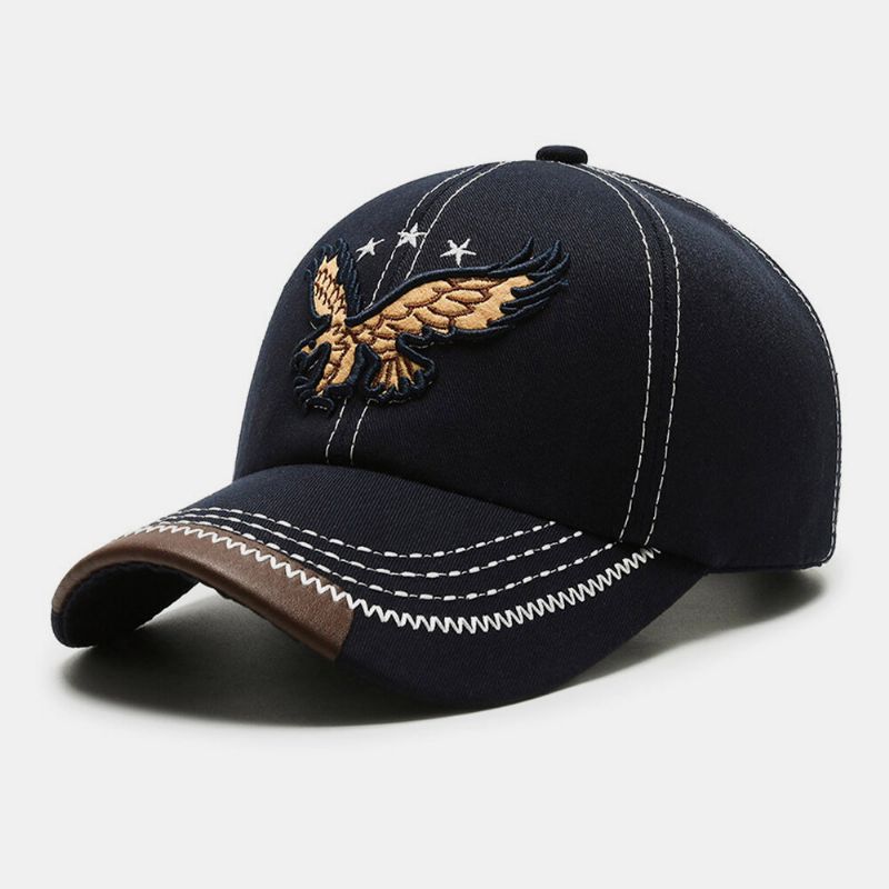 Hombres Algodón Retro Águila Bordado Patrón Sunvisor Casual Papá Sombrero Sombrero De Béisbol