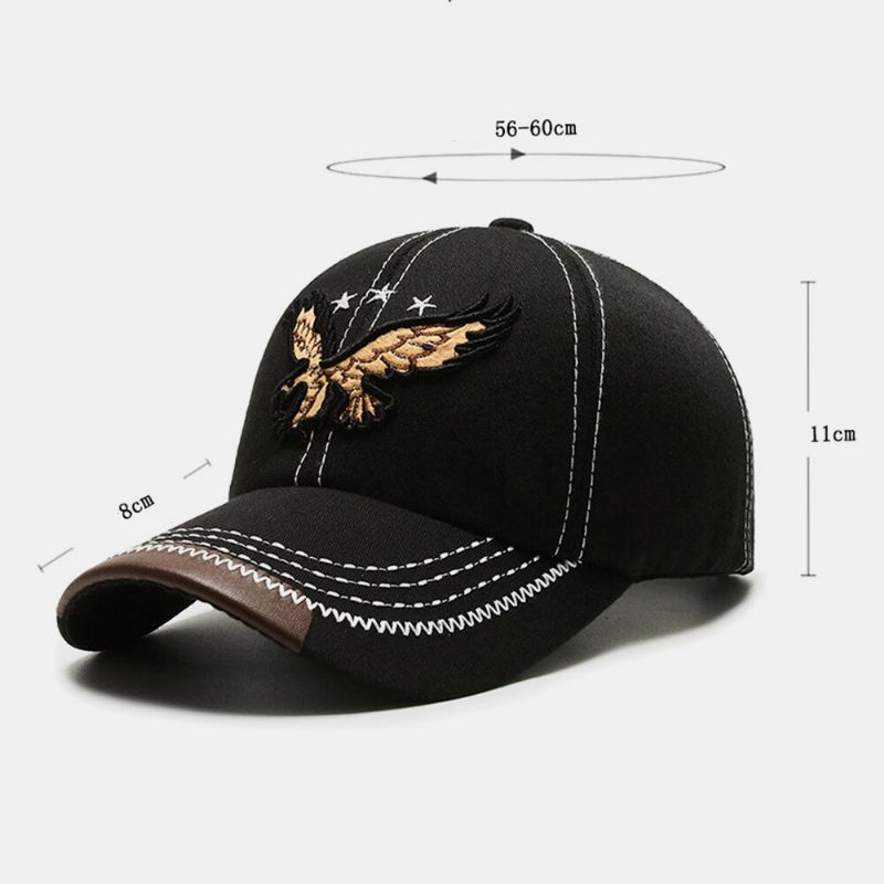 Hombres Algodón Retro Águila Bordado Patrón Sunvisor Casual Papá Sombrero Sombrero De Béisbol