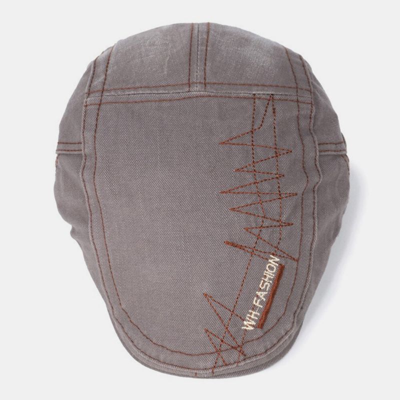 Hombres Algodón Sutura Transpirable Retro Casual Boina Gorra Sombrero Plano Sombrero Delantero Sombrero De Pintor