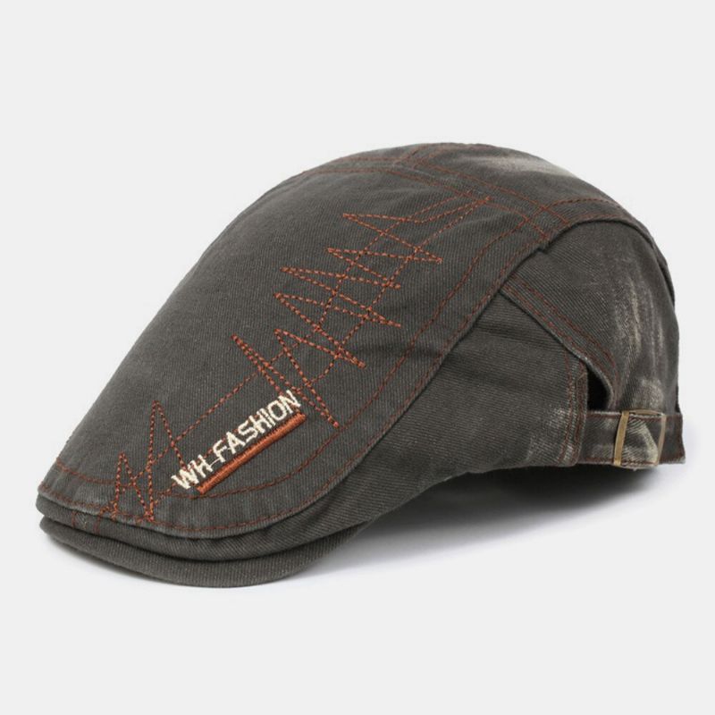 Hombres Algodón Sutura Transpirable Retro Casual Boina Gorra Sombrero Plano Sombrero Delantero Sombrero De Pintor