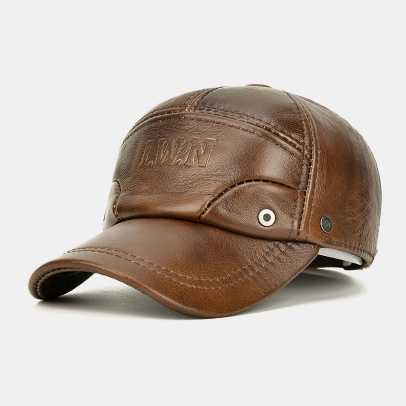 Hombres De Cuero Genuino Vintage Clásico Casual Sunvisor Sombrero De Béisbol Sombrero De Boina