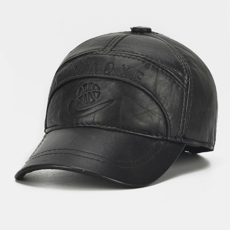 Hombres De Cuero Genuino Vintage Clásico Casual Sunvisor Sombrero De Béisbol Sombrero De Boina