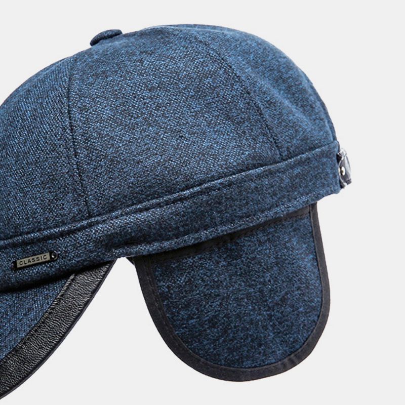 Hombres Fieltro Protección Para Los Oídos Cálido Otoño E Invierno Deportes Al Aire Libre Gorra De Béisbol Informal