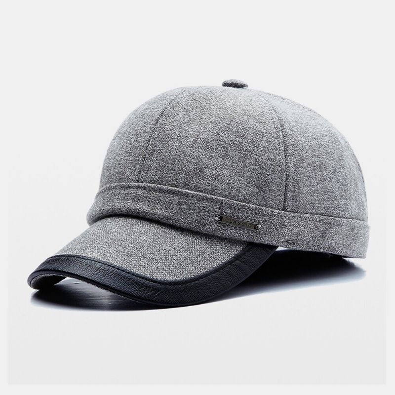 Hombres Fieltro Protección Para Los Oídos Cálido Otoño E Invierno Deportes Al Aire Libre Gorra De Béisbol Informal