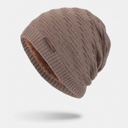 Hombres Lana Más Invierno Grueso Mantener Cálido A Prueba De Viento Protección Para Los Oídos Sombrero De Punto Beanie Toque Hat