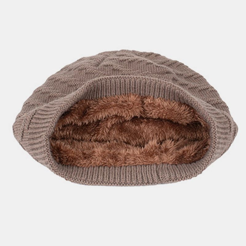 Hombres Lana Más Invierno Grueso Mantener Cálido A Prueba De Viento Protección Para Los Oídos Sombrero De Punto Beanie Toque Hat