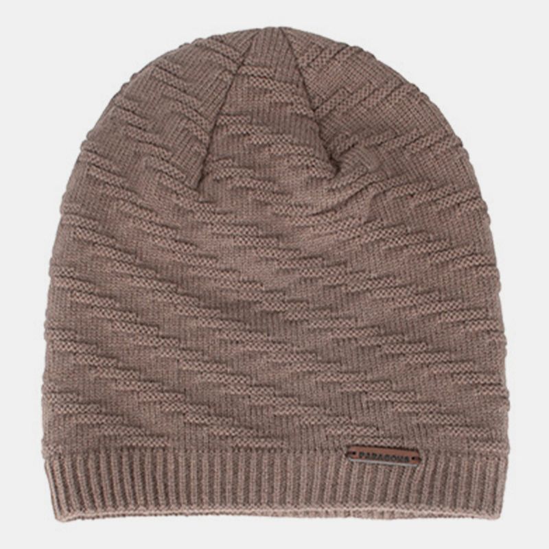 Hombres Lana Más Invierno Grueso Mantener Cálido A Prueba De Viento Protección Para Los Oídos Sombrero De Punto Beanie Toque Hat