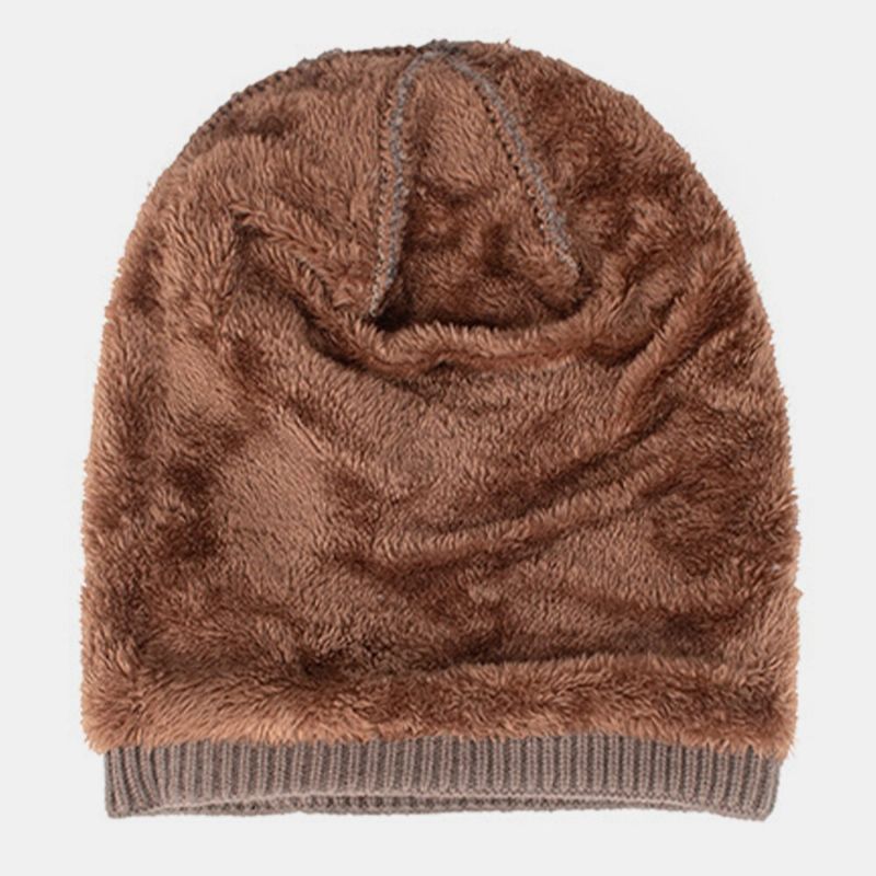 Hombres Lana Más Invierno Grueso Mantener Cálido A Prueba De Viento Protección Para Los Oídos Sombrero De Punto Beanie Toque Hat