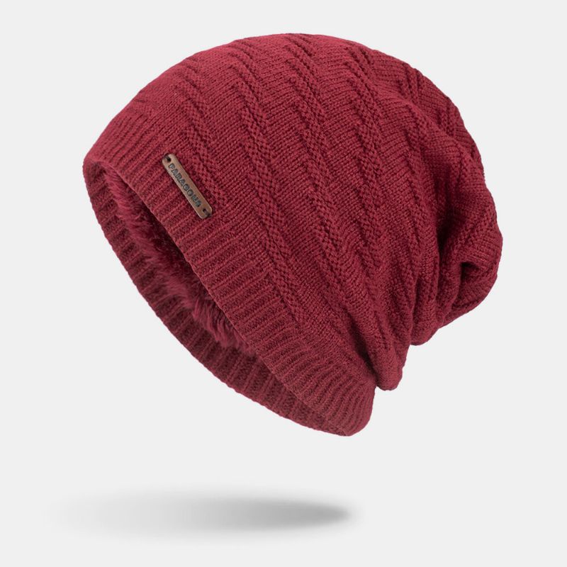 Hombres Lana Más Invierno Grueso Mantener Cálido A Prueba De Viento Protección Para Los Oídos Sombrero De Punto Beanie Toque Hat