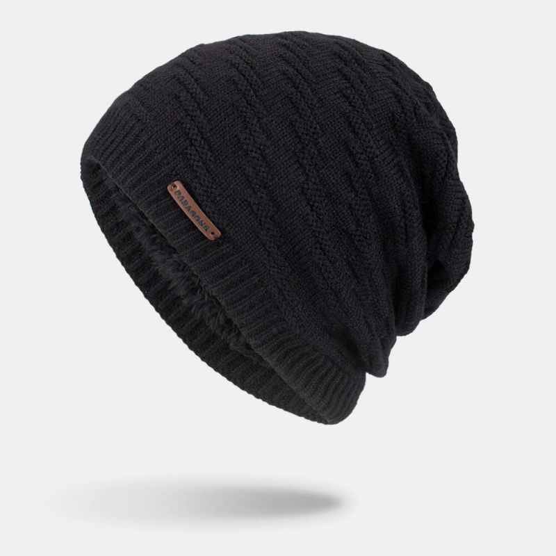 Hombres Lana Más Invierno Grueso Mantener Cálido A Prueba De Viento Protección Para Los Oídos Sombrero De Punto Beanie Toque Hat