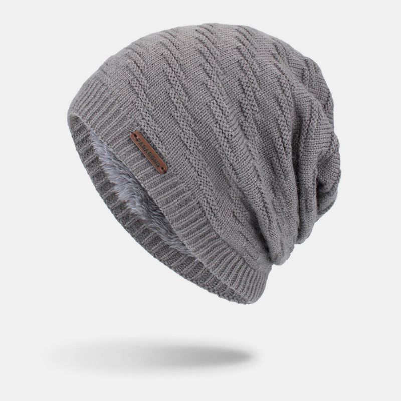 Hombres Lana Más Invierno Grueso Mantener Cálido A Prueba De Viento Protección Para Los Oídos Sombrero De Punto Beanie Toque Hat