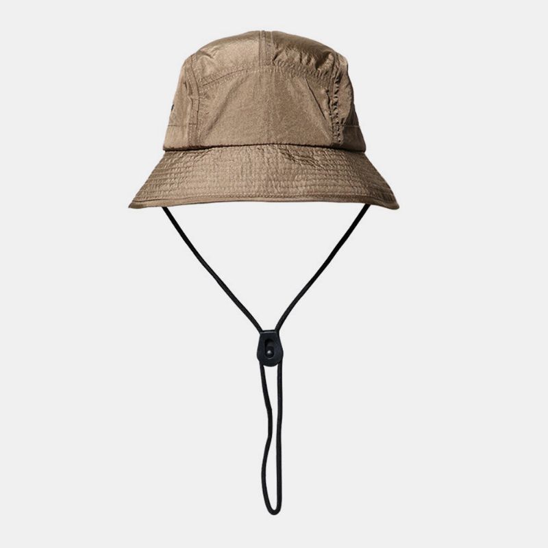 Hombres Lona Color Sólido Calle Retro Secado Rápido Cordón Ajustable Gorra Táctica Sombrero De Cubo