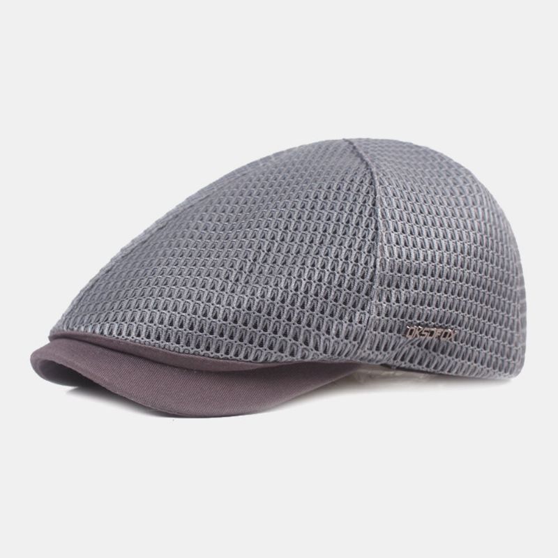 Hombres De Malla Completa Transpirable Casual Travel Sunshade Forward Hat Flat Cap Beret Cap