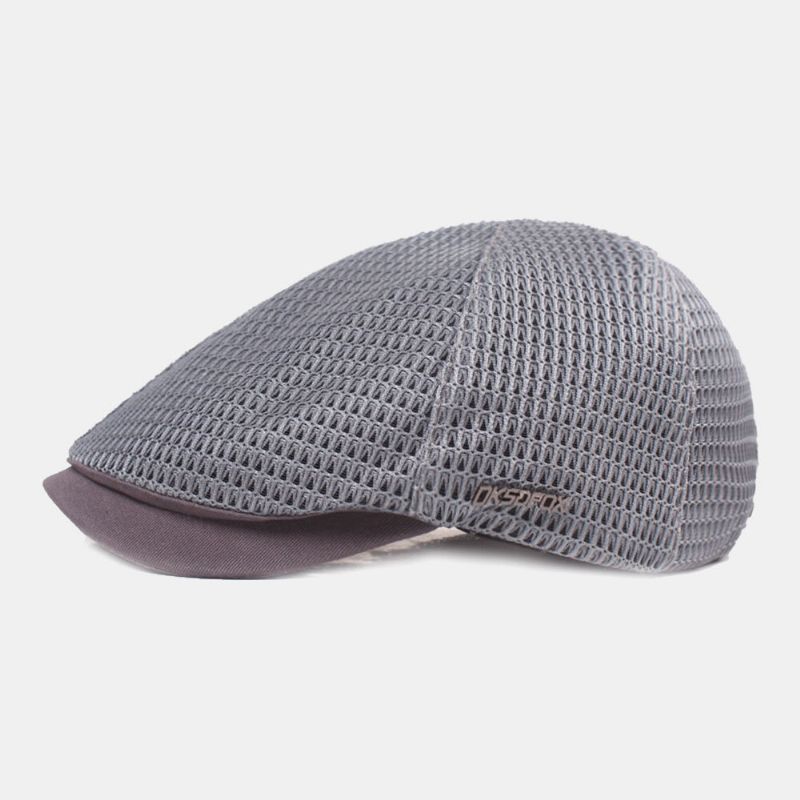 Hombres De Malla Completa Transpirable Casual Travel Sunshade Forward Hat Flat Cap Beret Cap