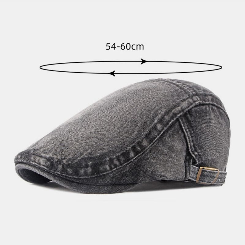 Hombres De Mezclilla Lavada Hecho Viejo Casual Retro Driver Flat Hat Forward Hat Beret Hat