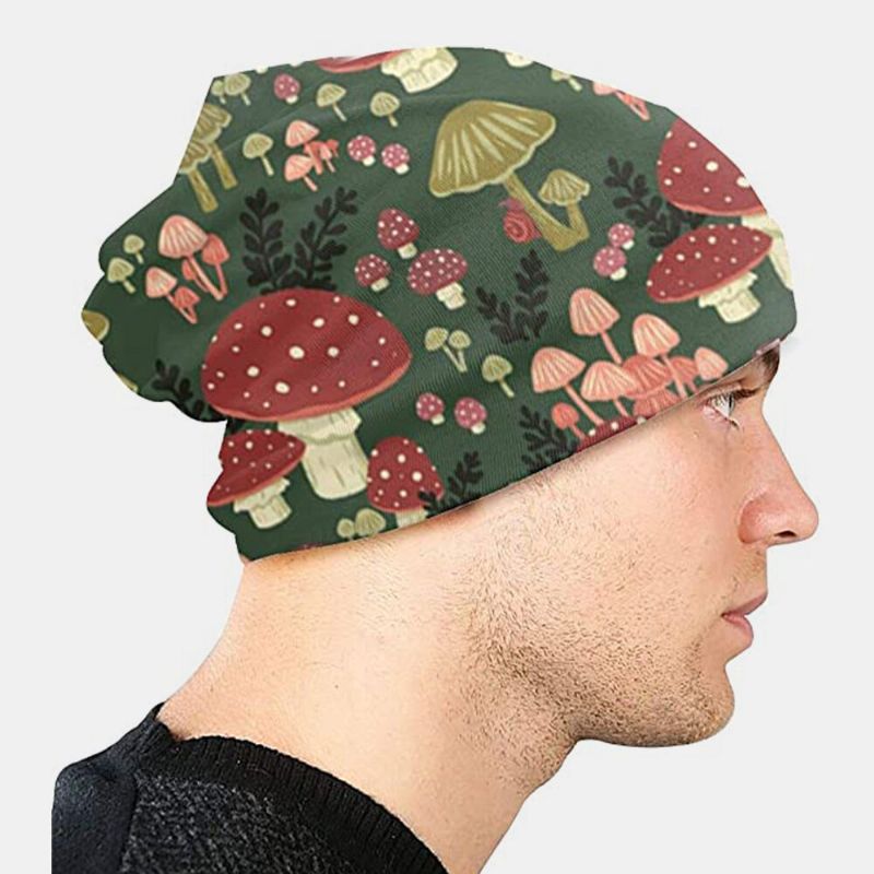 Hombres Mujeres Patrón De Setas Casual Invierno Verano Gorro Sin Ala