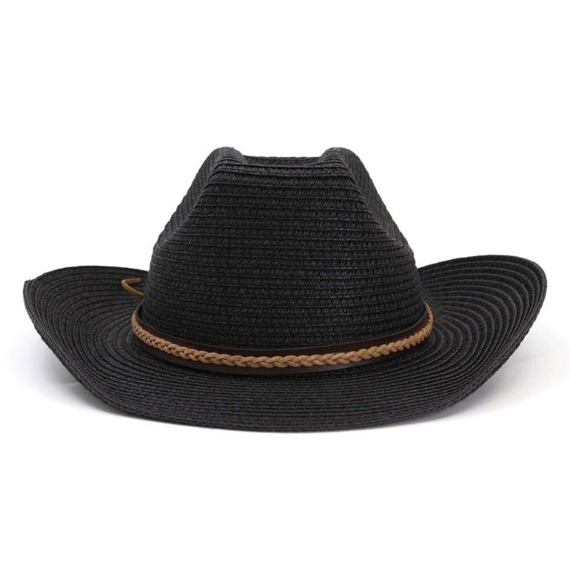 Hombres Mujeres Retro Paja Tejida Protector Solar Sombrero De Jazz Sombrero De Viaje Informal Al Aire Libre Transpirable