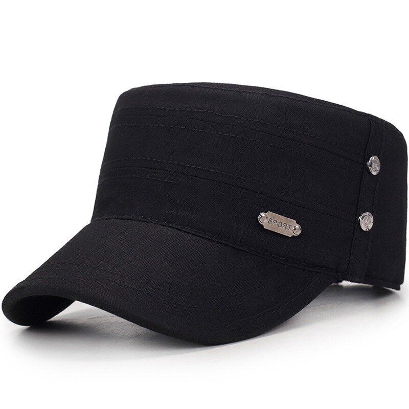 Hombres Mujeres Vogue Algodón Color Sólido Sombreros Planos Simples Sombrilla Casual Exterior Gorra Ajustable