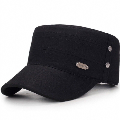 Hombres Mujeres Vogue Algodón Color Sólido Sombreros Planos Simples Sombrilla Casual Exterior Gorra Ajustable