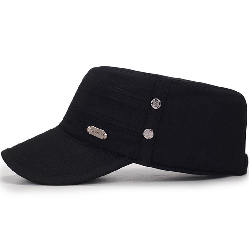 Hombres Mujeres Vogue Algodón Color Sólido Sombreros Planos Simples Sombrilla Casual Exterior Gorra Ajustable