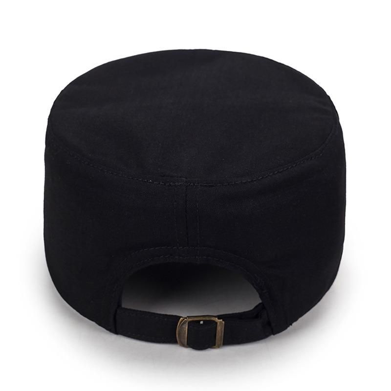 Hombres Mujeres Vogue Algodón Color Sólido Sombreros Planos Simples Sombrilla Casual Exterior Gorra Ajustable