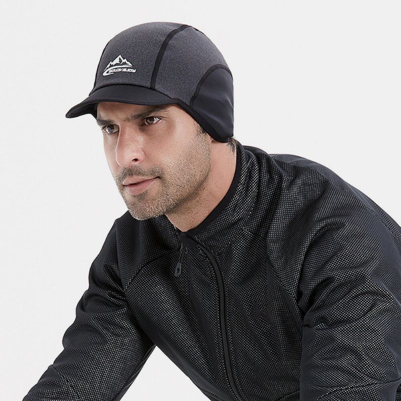 Hombres Nylon Plus Terciopelo Cálido Resistente A La Intemperie Orejeras Protección Deporte Montar Escalada Gorra Con Visera Sombrero De Béisbol