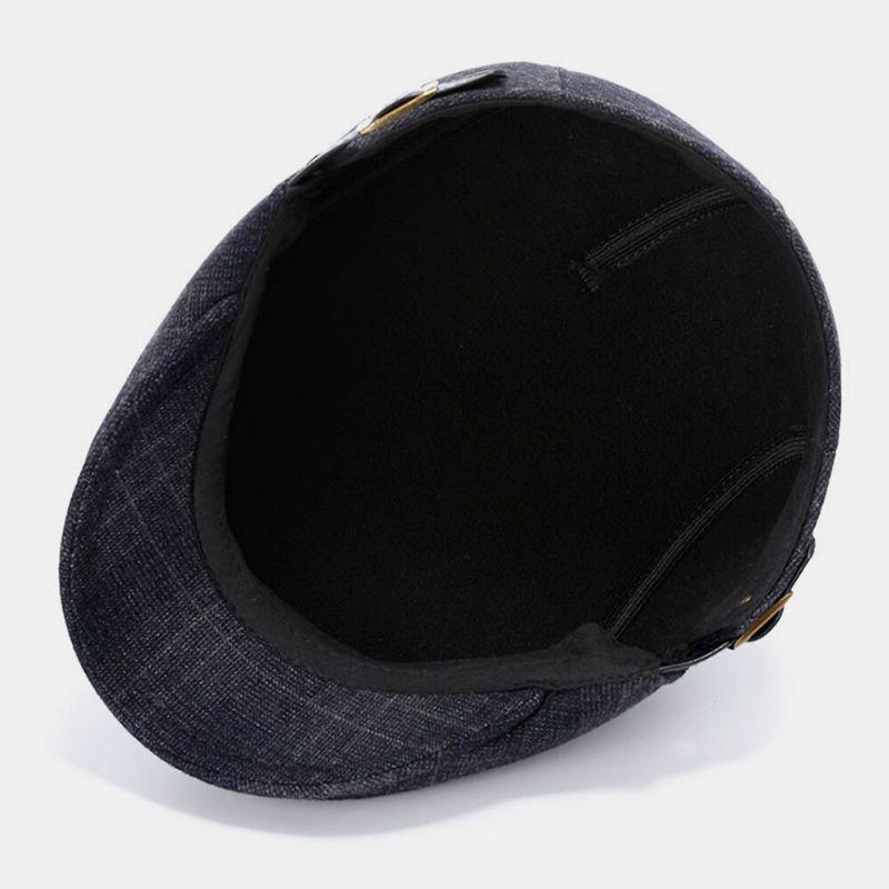 Hombres Patrón De Celosía De Lana Retro Moda Casual Sombrero Delantero Ajustable Sombrero De Boina