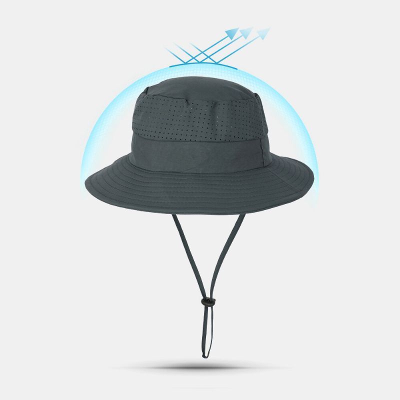 Hombres Protección De 360 Grados Ala Ancha Pesca Al Aire Libre Escalada Protección Uv Sombrilla Impermeable Transpirable Sombrero De Cubo