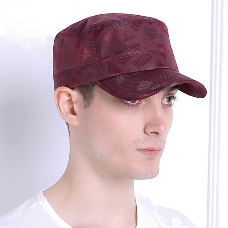 Hombres Sombrero Plano Informal De Secado Rápido Con Impresión Al Aire Libre Sombrero Militar Gorra Con Visera