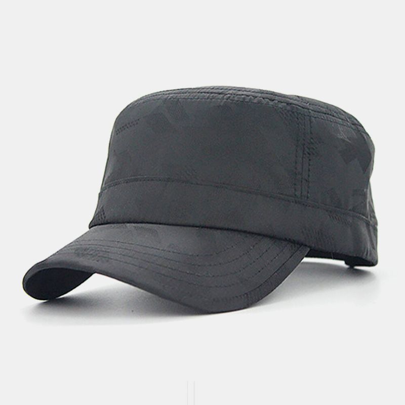 Hombres Sombrero Plano Informal De Secado Rápido Con Impresión Al Aire Libre Sombrero Militar Gorra Con Visera