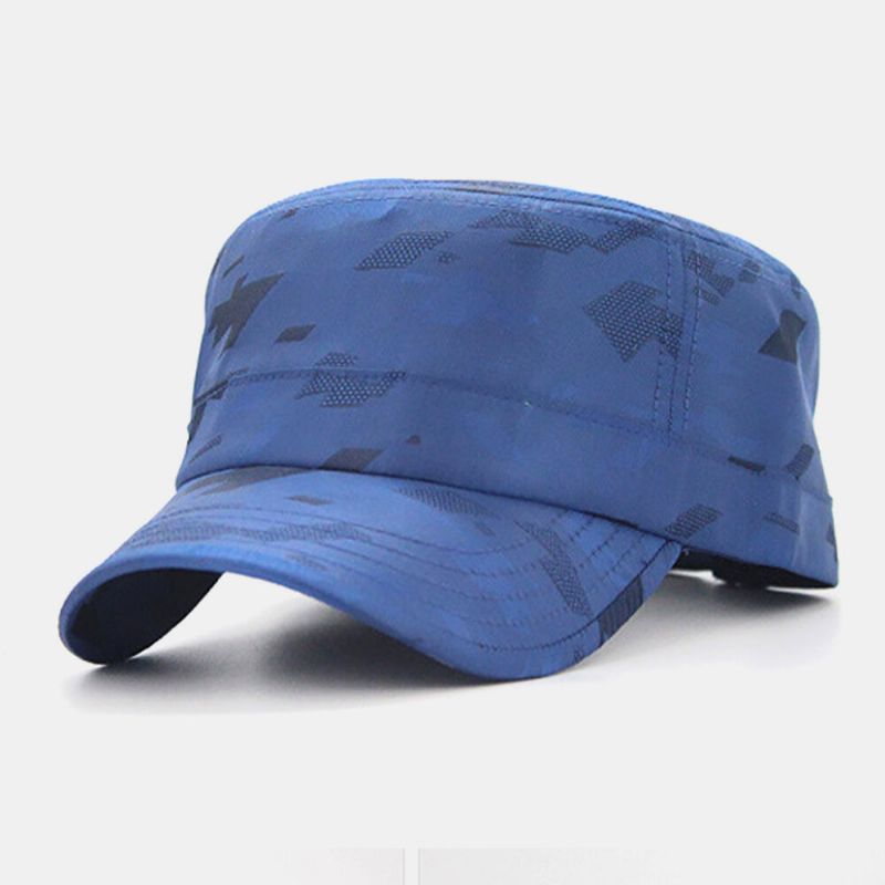 Hombres Sombrero Plano Informal De Secado Rápido Con Impresión Al Aire Libre Sombrero Militar Gorra Con Visera