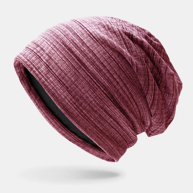 Hombres Y Mujeres A Rayas Cálido Al Aire Libre Color Sólido Personalidad Casual Gorro Sin Ala