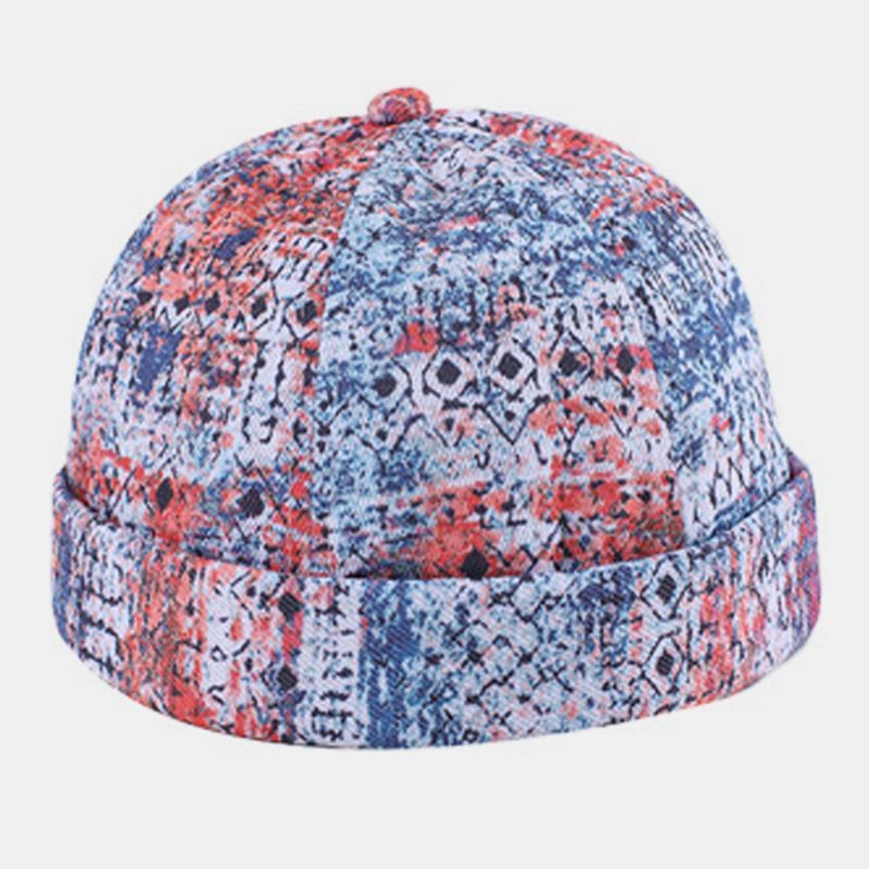 Hombres Y Mujeres Algodón Colorido Hip-hop Sombrilla Ajustable Gorra Fina De Propietario Gorro Sin Ala Gorro De Calavera