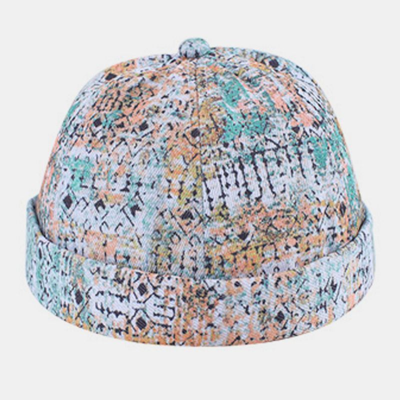 Hombres Y Mujeres Algodón Colorido Hip-hop Sombrilla Ajustable Gorra Fina De Propietario Gorro Sin Ala Gorro De Calavera