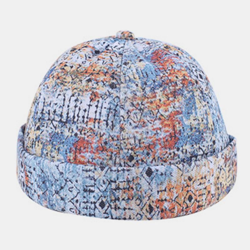 Hombres Y Mujeres Algodón Colorido Hip-hop Sombrilla Ajustable Gorra Fina De Propietario Gorro Sin Ala Gorro De Calavera