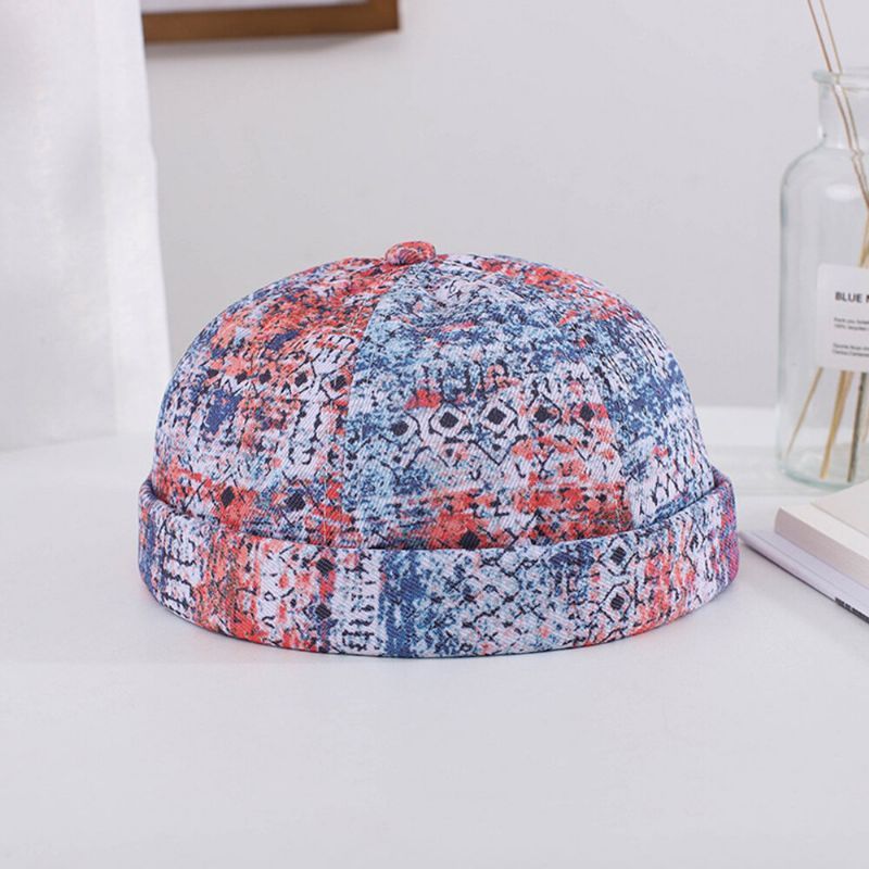 Hombres Y Mujeres Algodón Colorido Hip-hop Sombrilla Ajustable Gorra Fina De Propietario Gorro Sin Ala Gorro De Calavera