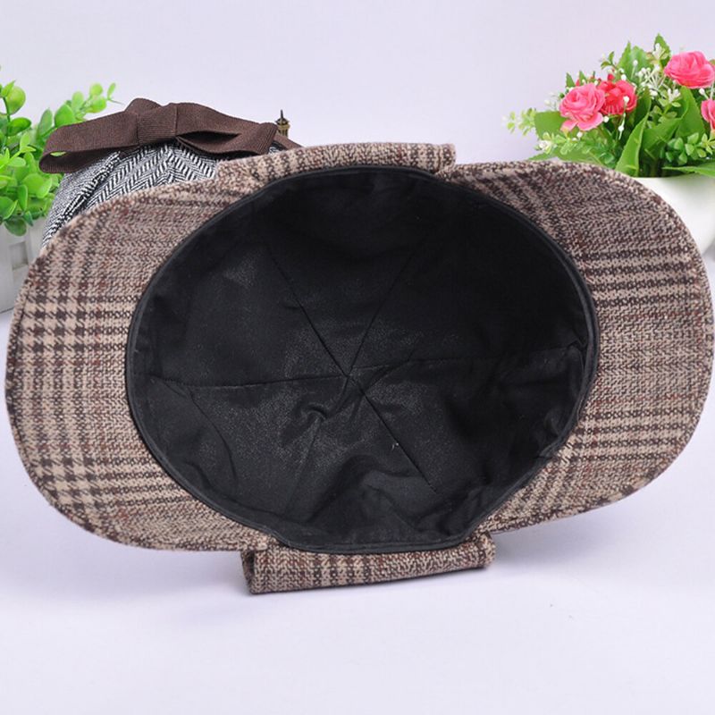 Hombres Y Mujeres De Doble Ala Cosplay Detective Plaids Almohadillas Para Los Oídos Sombrero De Cazador De Ciervos Sombrero De Béisbol