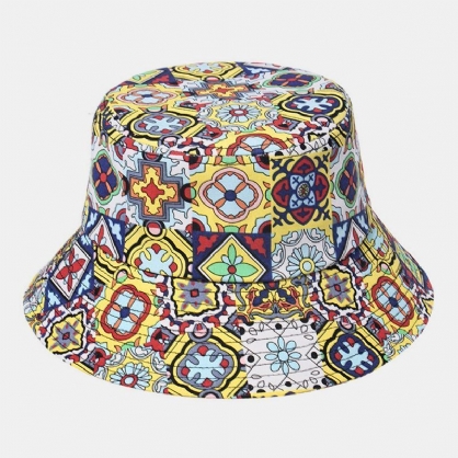 Impresión De Flores De Colores Unisex Sombrero De Sombrilla De Viaje Informal Al Aire Libre Sombrero De Cubo