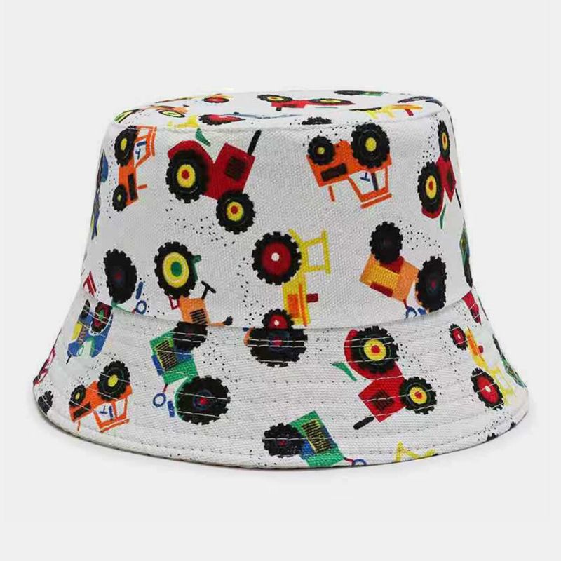 Lona Unisex Dibujos Animados De Colores Geometría Patrón Floral Sombrilla Informal Sombrero De Cubo