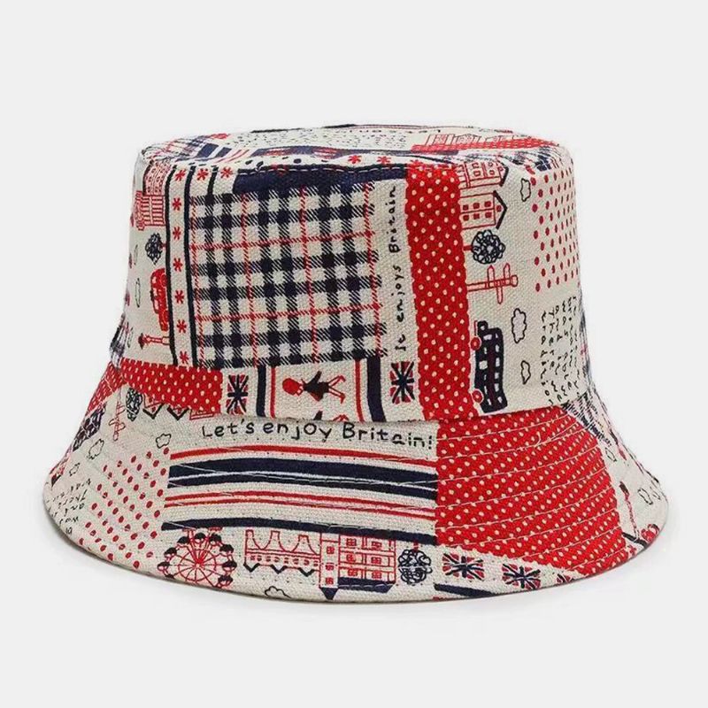 Lona Unisex Dibujos Animados De Colores Patrón De Geometría Sombrilla Informal Sombrero De Cubo