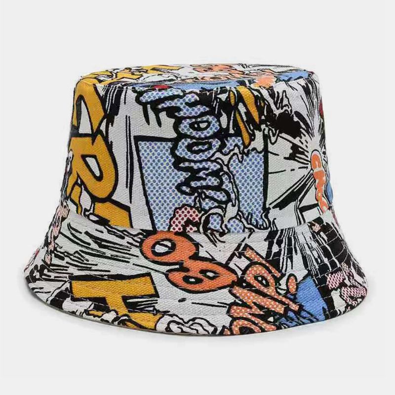 Lona Unisex Dibujos Animados De Colores Patrón De Geometría Sombrilla Informal Sombrero De Cubo