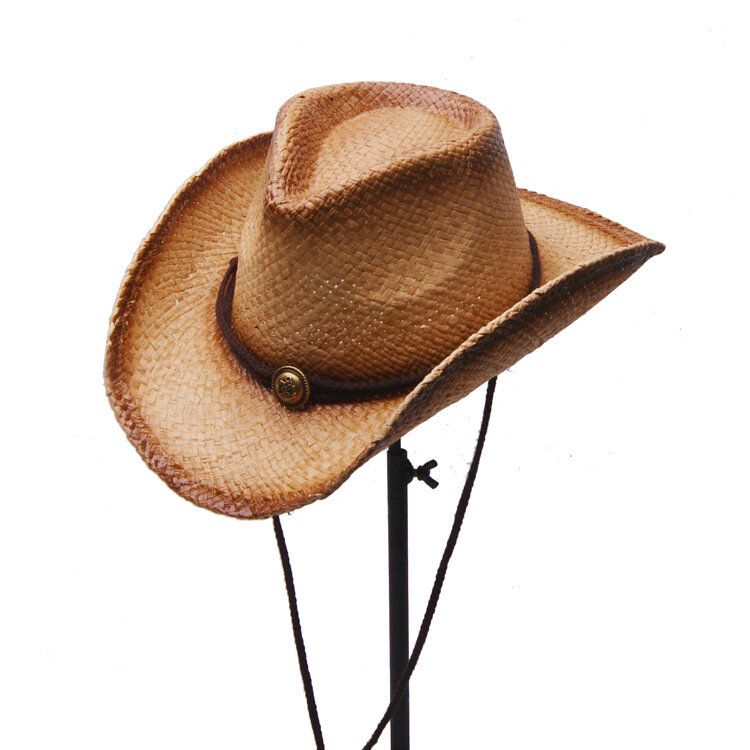 Malla Transpirable De Vaquero Unisex Con Sombrero De Paja De Cuerda Sombrero De Panamá De Ala Ancha Elegante Para Mujer Sombrero De Playa Sunbonnet