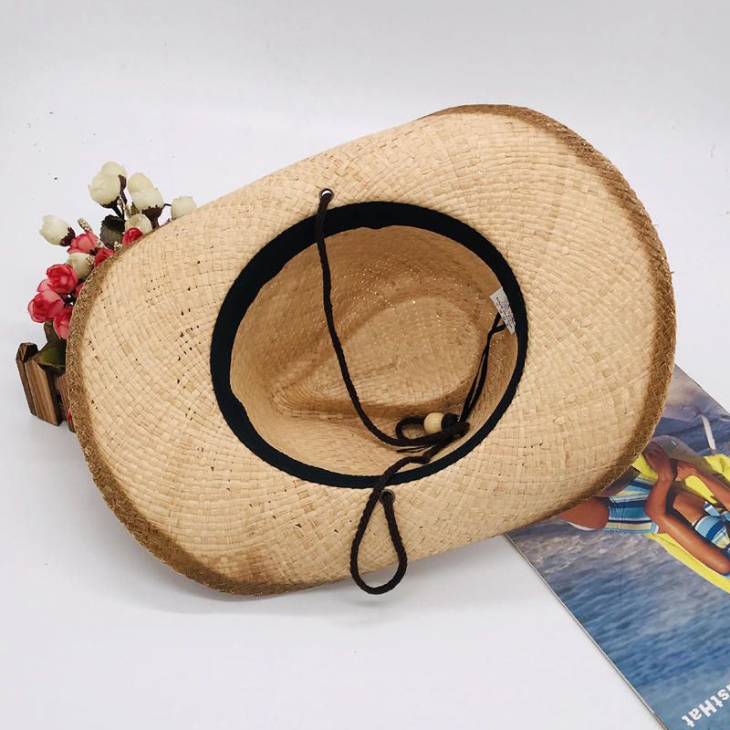 Malla Transpirable De Vaquero Unisex Con Sombrero De Paja De Cuerda Sombrero De Panamá De Ala Ancha Elegante Para Mujer Sombrero De Playa Sunbonnet