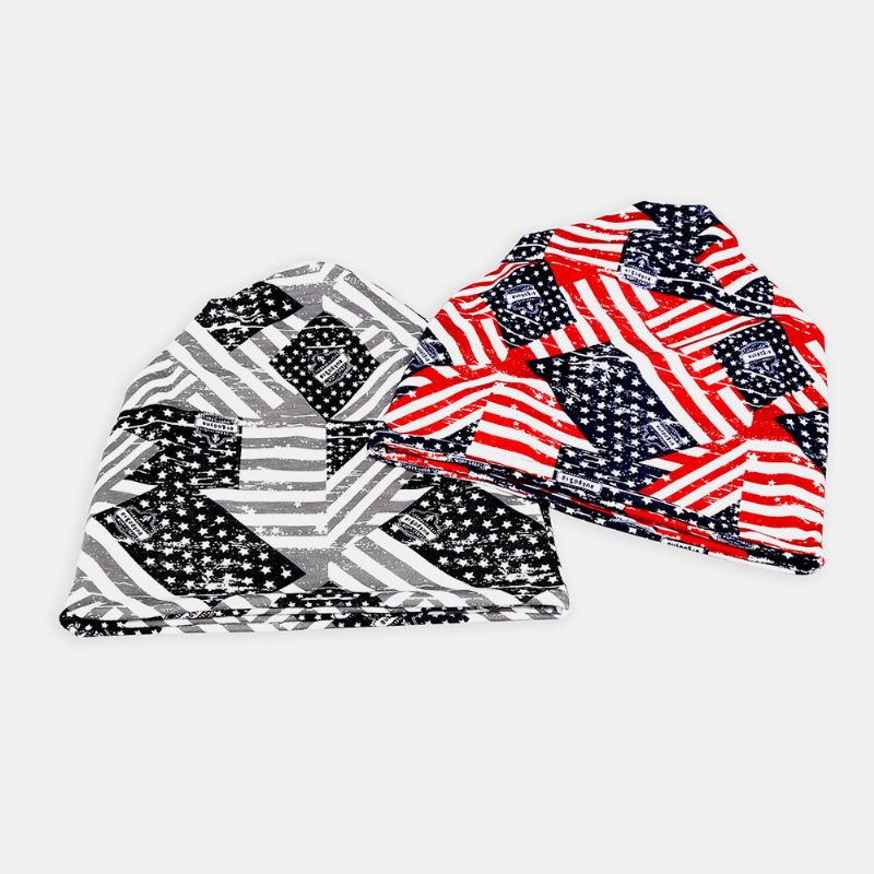 Mujeres Algodón Estrellas Rayas Patrón Bandera De América Personalidad Casual Elástico De Doble Uso Protección Del Cuello Beanie Bufanda